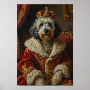 Poster Portrait Royal de Vieux Chien de Berger Anglais