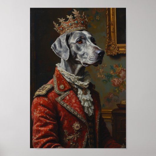 Poster Portrait Royal de Weimaraner (Devant)