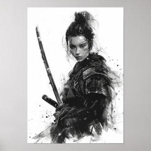 Poster Portrait Samurai féminin - Anna Sawai - Droit sur