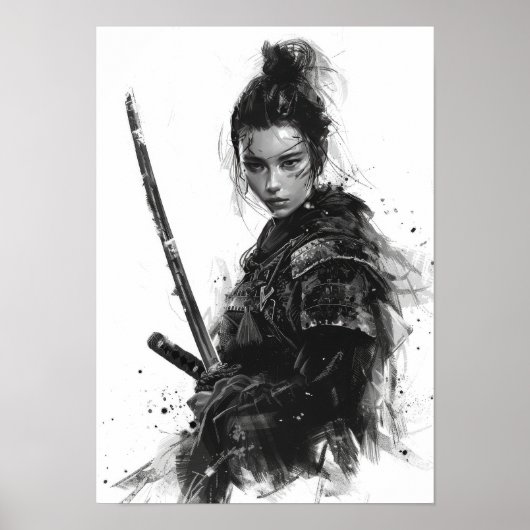 Poster Portrait Samurai féminin - Anna Sawai - Droit sur (Devant)