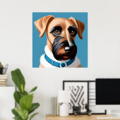 Poster Portrait stylisé d'un chien terrier (Bureau à domicile)