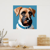 Poster Portrait stylisé d'un chien terrier (Cuisine)