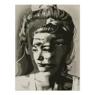 Poster Portrait Surréaliste Multi-Yeux – Abstrait Psychéd