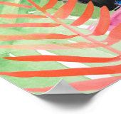 Poster Portrait toucan avec Feuilles tropicaux (Coin)