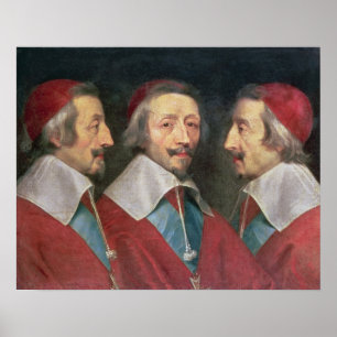 Poster Portrait triple de la tête de Richelieu, 1642