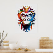 Poster Portrait vibrant de gorille en couches (Cuisine)
