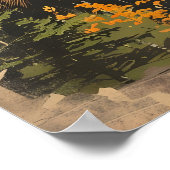 Poster Portrait vintage de l'orignal (Coin)