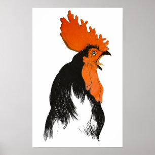 Poster Portrait vintage de poulet Theophile Steinlen