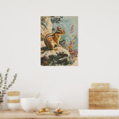 Poster Portrait vintage du Chipmunk oriental (Cuisine)