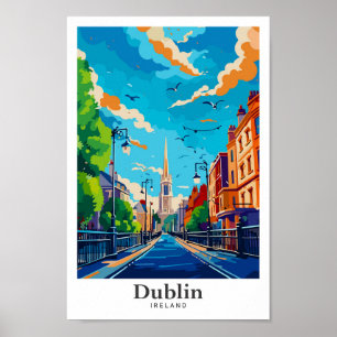 Poster Portrait Vintage voyage de Dublin Irlande