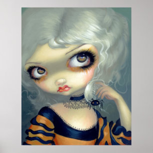 Poster Portrait with a Spiderling ART PRINT gothic rococo