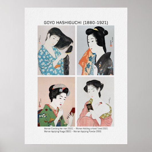 Poster Portraits de femmes japonaises - Goyō Hashiguchi (Devant)