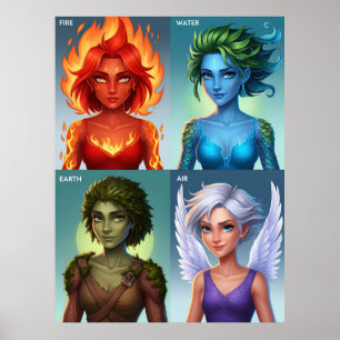 Poster Portraits d'Imaginaire élémentaire Eau de feu Terr