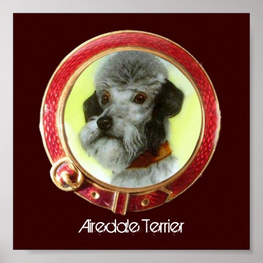 Poster PORTRAITS MINIATURES DE CHIEN VICTORIEN Airedale T (Devant)