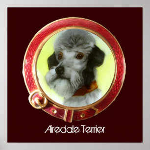 Poster PORTRAITS MINIATURES DE CHIEN VICTORIENS Airedale