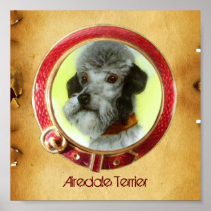 Poster PORTRAITS MINIATURES DE CHIENS VICTORIENS Airedale