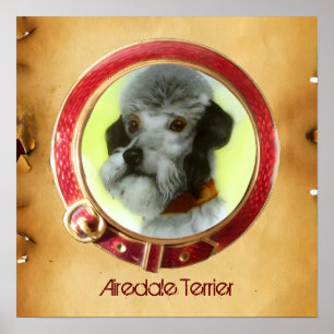 Poster PORTRAITS MINIATURES DE CHIENS VICTORIENS Airedale