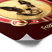 Poster PORTRAITS MINIATURES VICTORIENS Bouledogue françai (Coin)