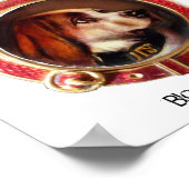 Poster PORTRAITS MINIATURES VICTORIENS DE CHIEN Bloodhoun (Coin)