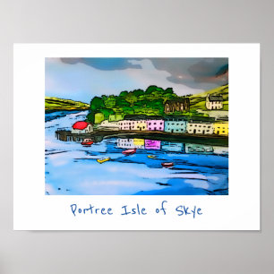 Poster Portree Isle of Skye Scotland peinture
