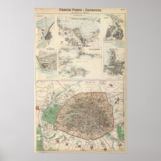 Poster Ports et Plan de Paris (Devant)