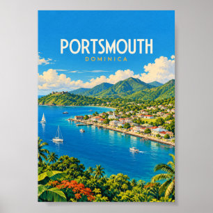 Poster Portsmouth Dominica Art de Voyage Rétro