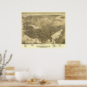 Poster Portsmouth, NH Panoramic Map - 1877 (Cuisine)