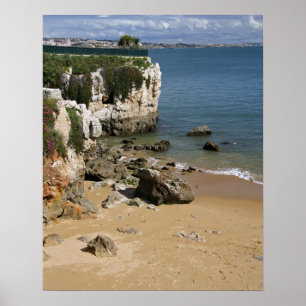 Poster Portugal, Cascais. Praia da Rainha, une plage à