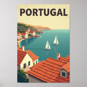 Poster Portugal côtier – Évasion Rétro au Bord de Mer