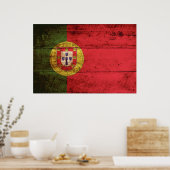 Poster Portugal Flag on Old Wood Grain (Cuisine)