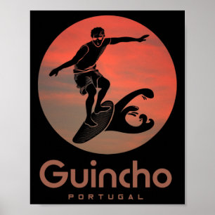 Poster Portugal Planche à voile Surf Surfeurs Praia Do Gu