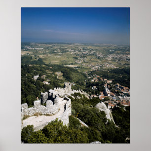 Poster Portugal, province de Lisbonne, Sintra, vue depuis