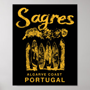 Poster Portugal Sagres Surf Rétro