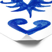 Poster Portuguese Blue Tile central round medallion (Coin)