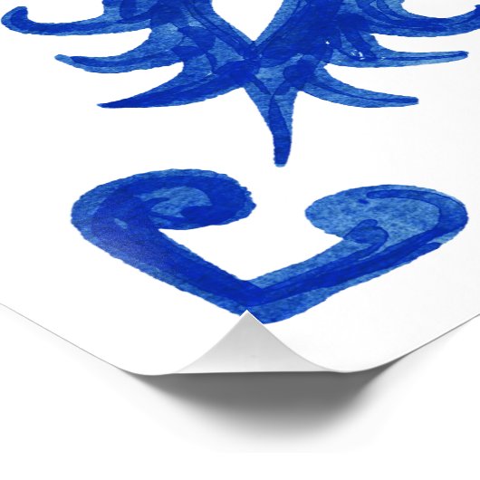 Poster Portuguese Blue Tile central round medallion (Coin)