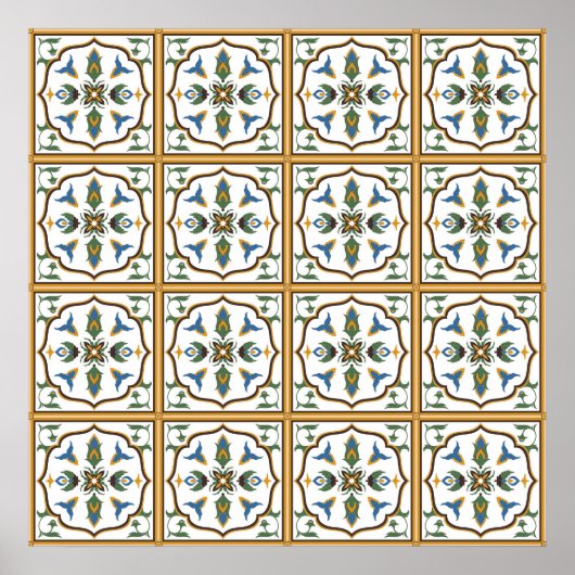 Poster Portuguese Tile Pattern (Devant)