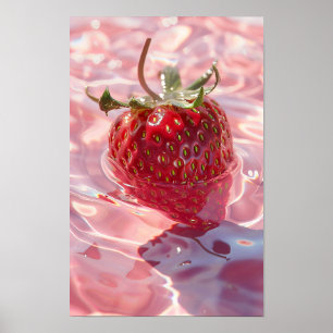 Poster Pos De Surface D'Eau Rose Clair Chatoyant Aux Frai