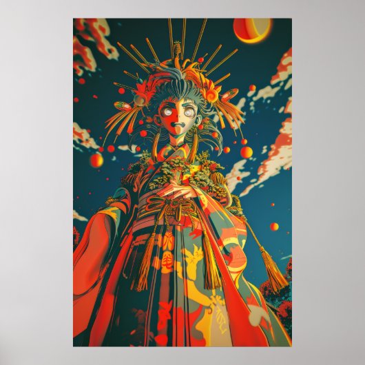 Poster Pos D'Illustration Psychédélique Très Contraste (Devant)