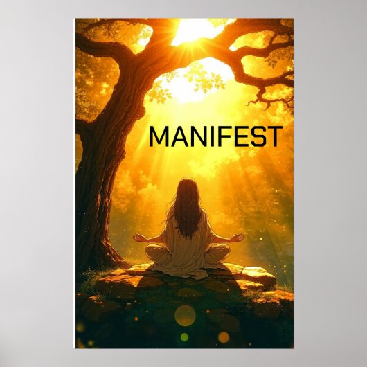 Poster Pose de méditation Yoga personnalisable (Devant)