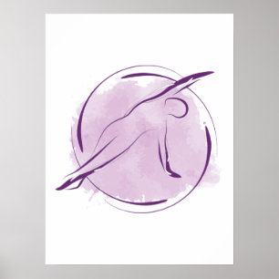 Poster Pose de Pilates d'aquarelle Abstrait