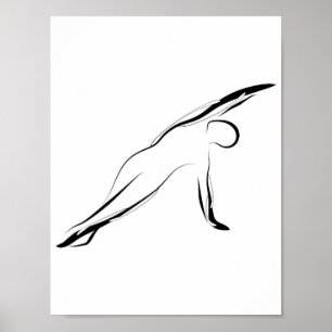 Poster Pose de Pilates de courbure de côté de pose de