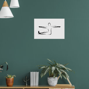 Poster Pose de torsion de la colonne vertébrale Pilates -