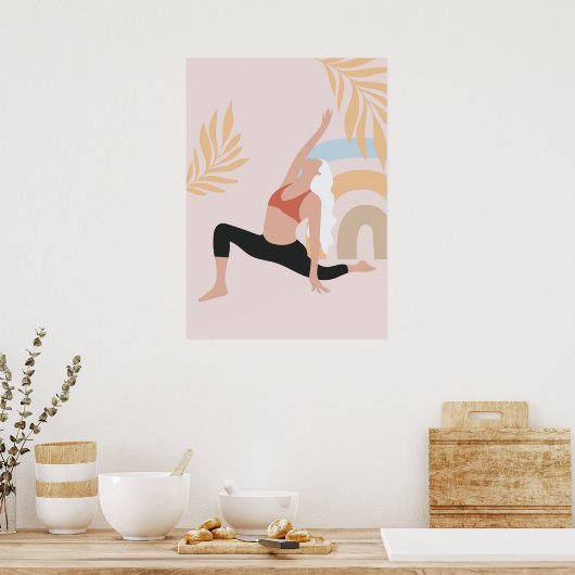 Poster pose de yoga (Cuisine)