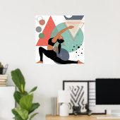 Poster Pose de yoga Art Abstrait Imprimer (Bureau à domicile)