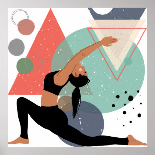 Poster Pose de yoga Art Abstrait Imprimer