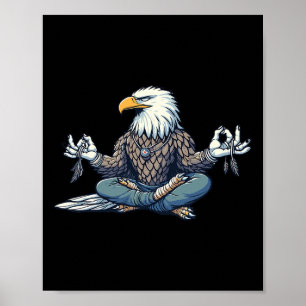 Poster Pose de yoga de l'aigle de méditation Animal relax