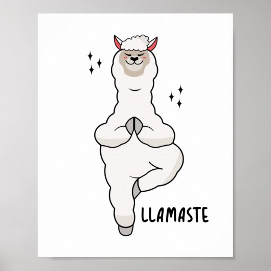 Poster Pose De Yoga Llama Au Llamaste (Devant)