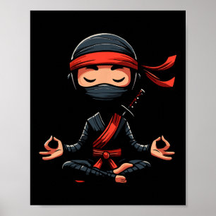 Poster Pose de yoga ninja de méditation Animal relaxant 