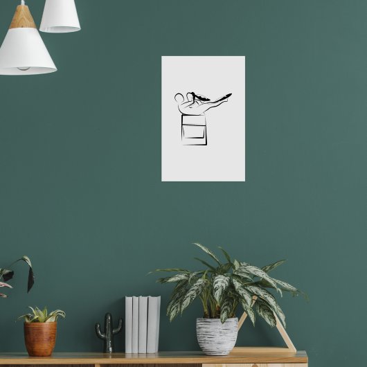 Poster Pose d'étirement à simple jambe Pilates - Chaise W (Salon 1)