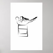 Poster Pose d'étirement à simple jambe Pilates - Chaise W (Devant)